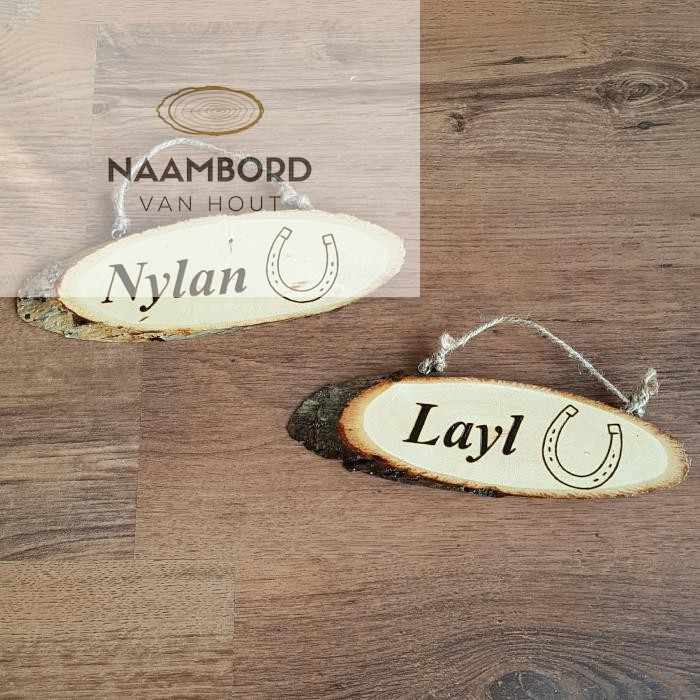 Naambord circa 25cm met hoefijzer of ander figuur - Afbeelding 17