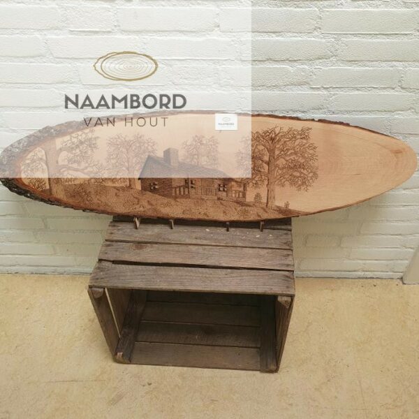 Houten schilderij boomschijf 1 meter - Afbeelding 2