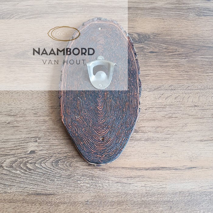 Bieropener ovaal met schors - Afbeelding 2