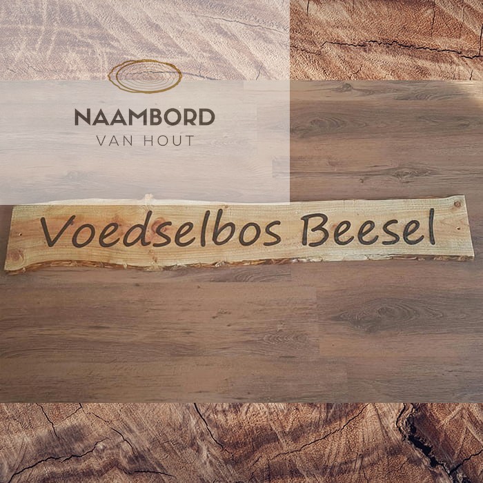 Naambord van hout recht 1.20m - Afbeelding 10