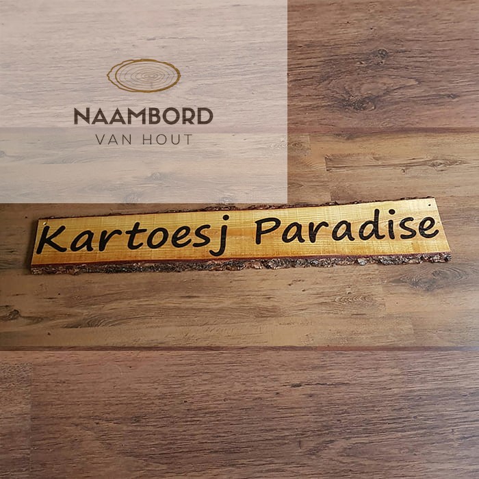 Naambord van hout recht 1.20m - Afbeelding 11