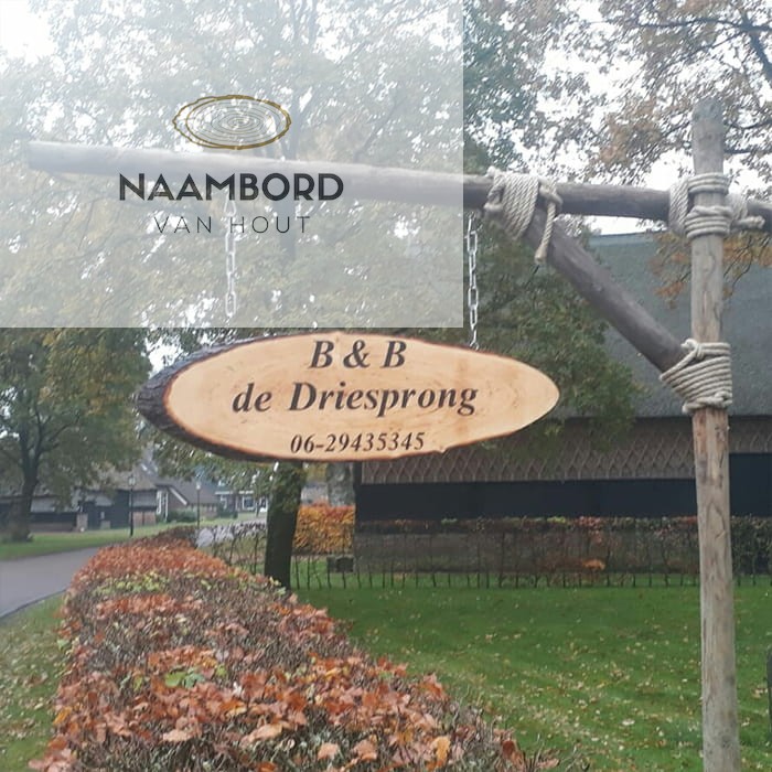 Naambord van hout ovaal met schors 55 tot 60cm - Afbeelding 8