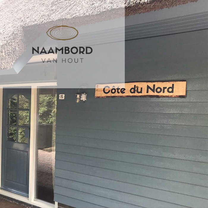 Naambord van hout recht 1.20m - Afbeelding 13