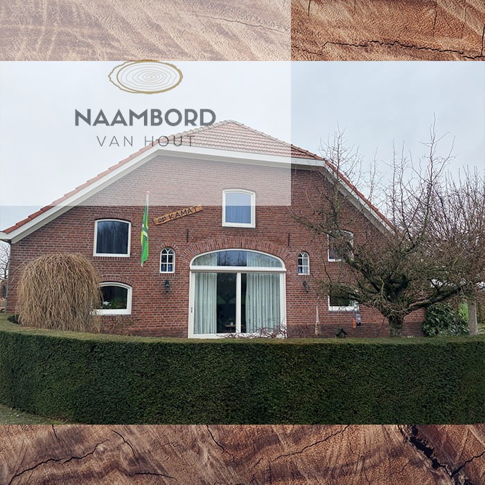 Naambord van hout recht 1.20m - Afbeelding 6