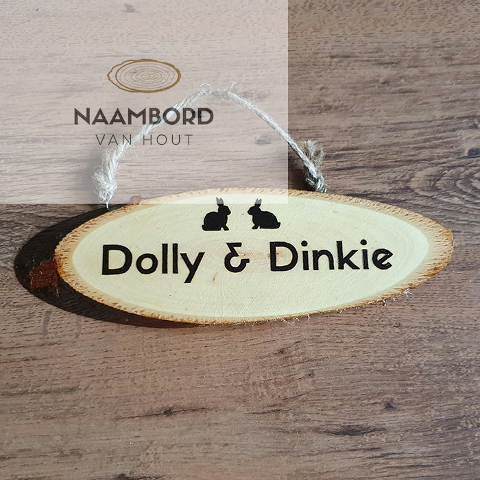 Naambord circa 25cm met hoefijzer of ander figuur - Afbeelding 2