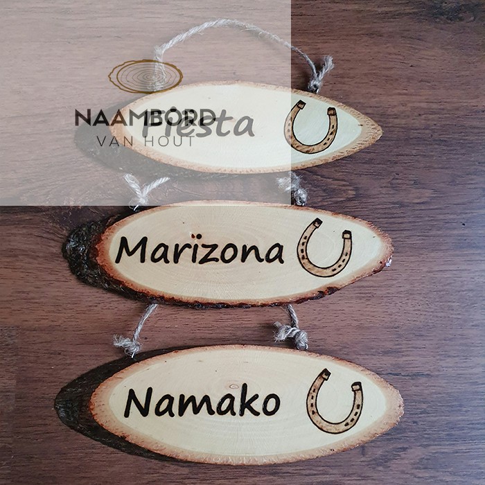 Naambord circa 25cm met hoefijzer of ander figuur - Afbeelding 5