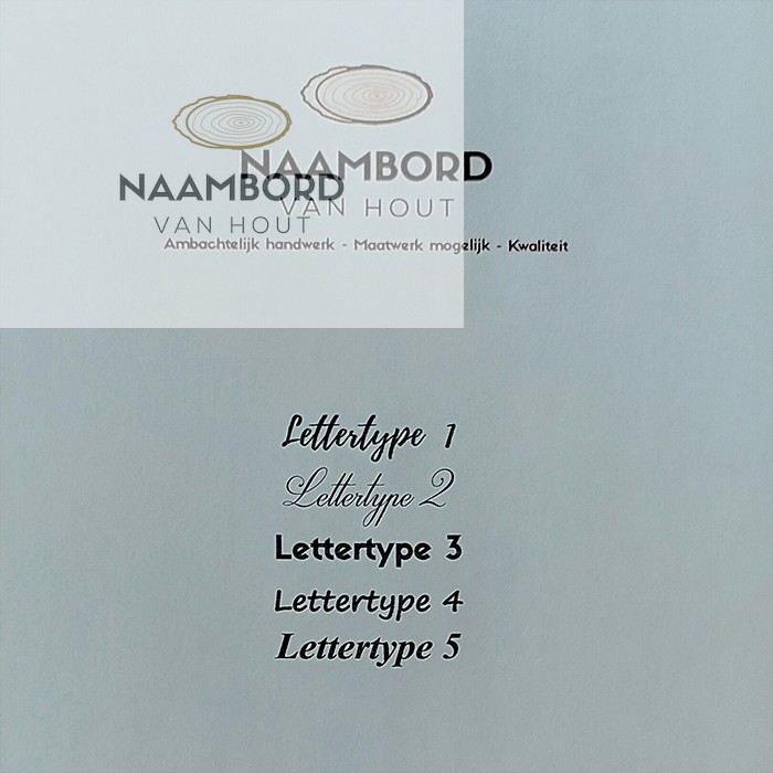 Naambord van hout ovaal met schors 55 tot 60cm - Afbeelding 4