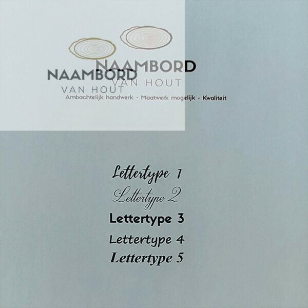 Naambordje klassiek klein 20 cm - Afbeelding 4