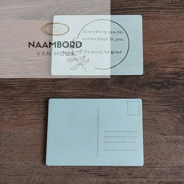 Houten producten met tekst. Handgemaakt