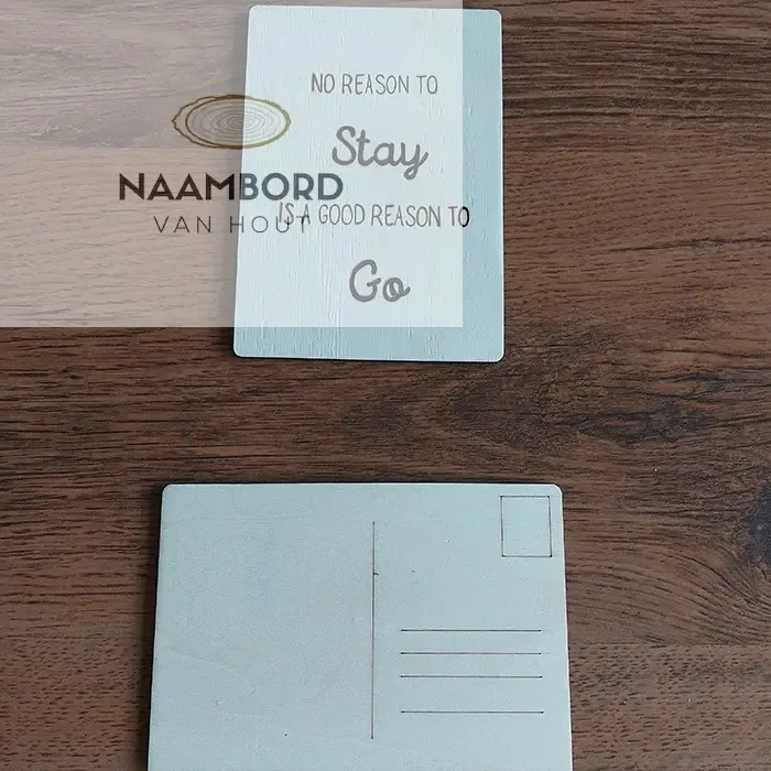 Houten producten met tekst. Handgemaakt
