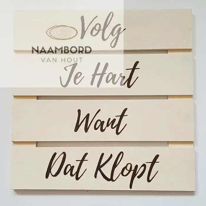 tekstborden van hout