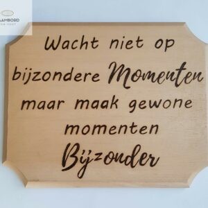 Houten tekstbord