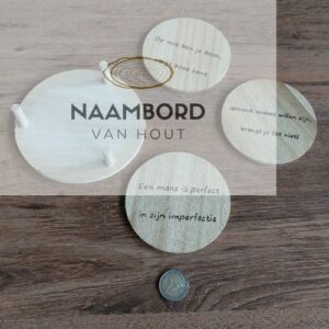 Houten onderzetters 3 stuks met oneliner OP=OP (setje 2)