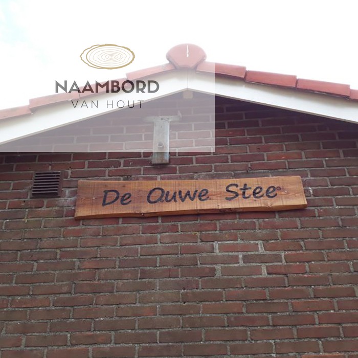 Naambord van hout recht 1.20m - Afbeelding 15