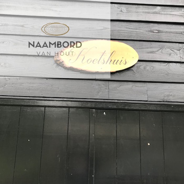 Naambord van hout ovaal met schors 55 tot 60cm - Afbeelding 18