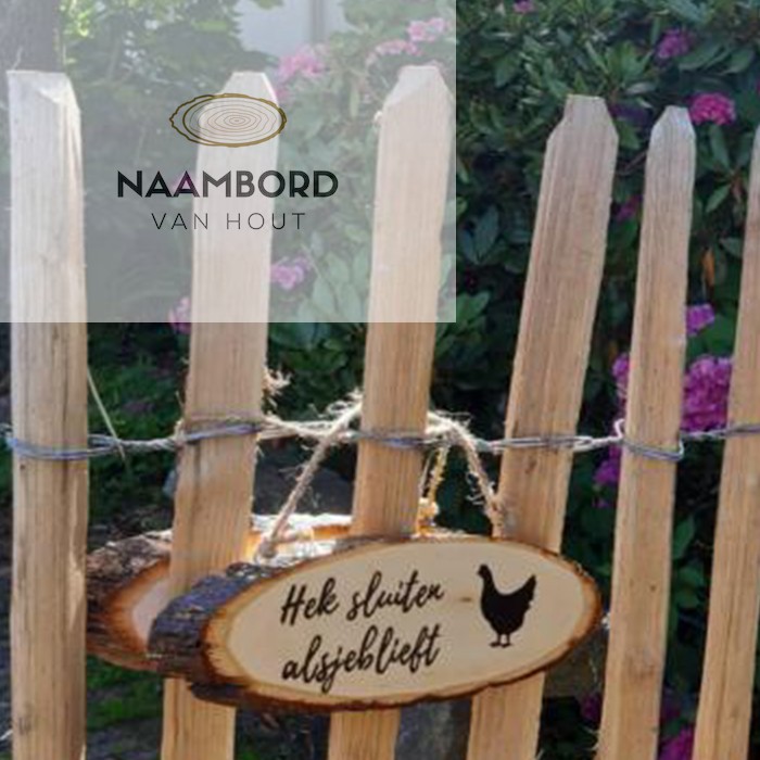 Naambord circa 25cm met hoefijzer of ander figuur