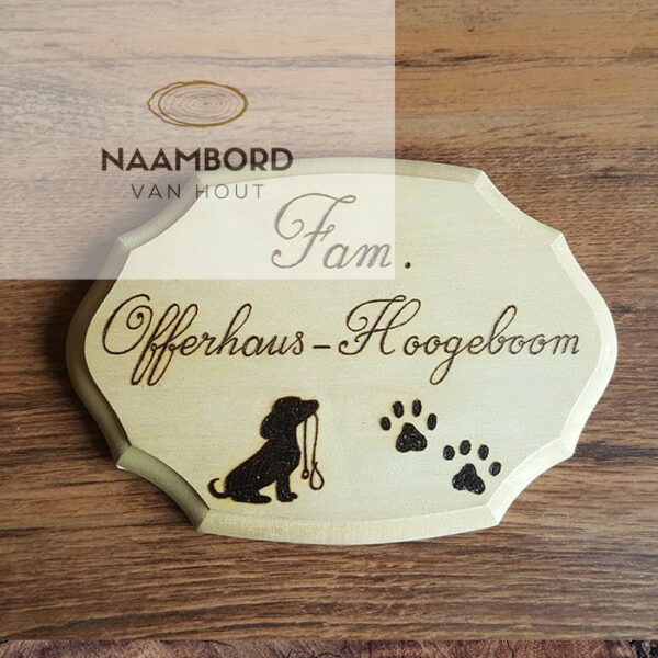 Naambordje klassiek klein 20 cm