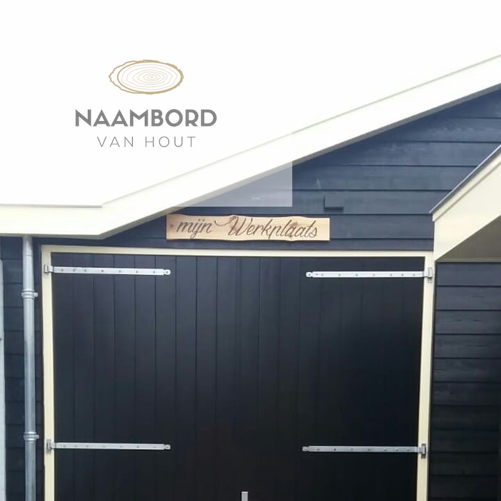 Naambord van hout recht 1.20m - Afbeelding 12