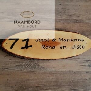 Huisnaam Houten naambord ovaal 80cm