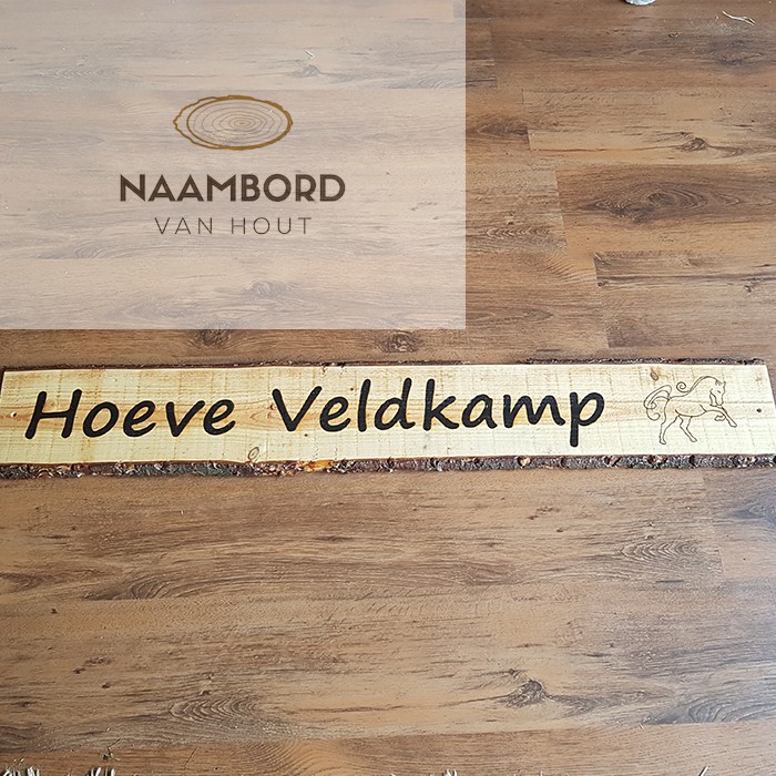 Naambord van hout recht 1.20m - Afbeelding 14