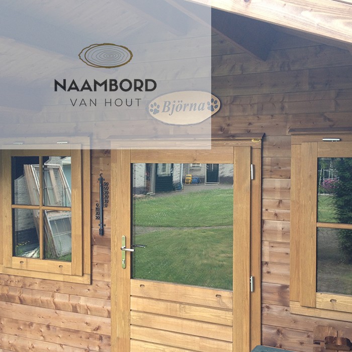 Naambord van hout ovaal met schors 55 tot 60cm - Afbeelding 10