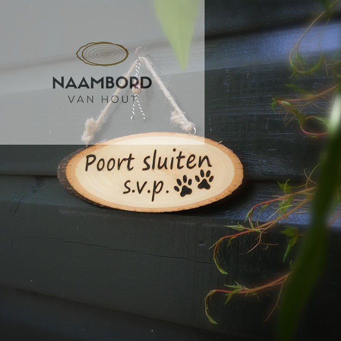 Naambord van hout