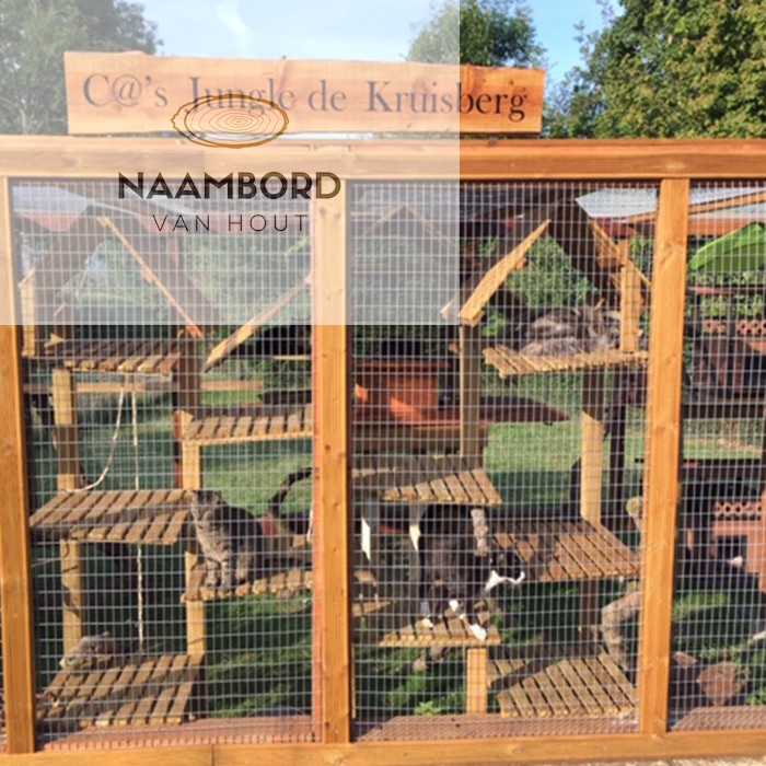 Naambord van hout recht 1.20m - Afbeelding 8