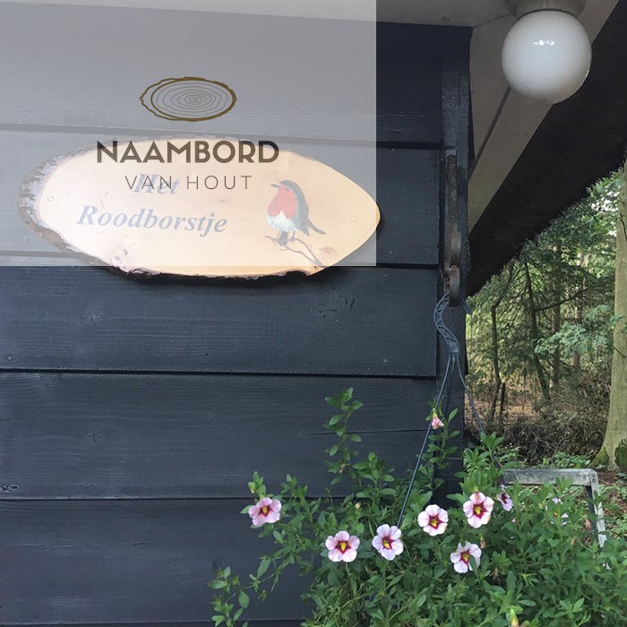 Naambord van hout ovaal met schors 55 tot 60cm - Afbeelding 19