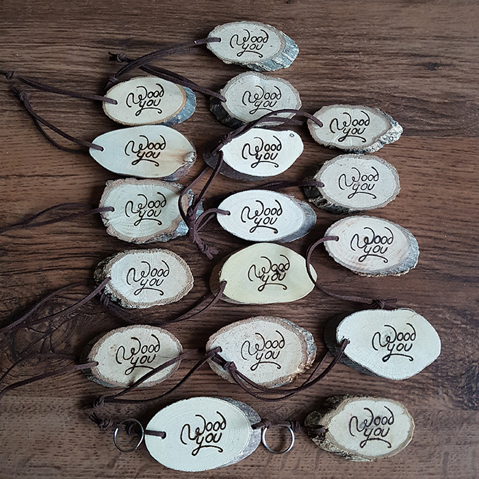 Houten sleutelhanger met logo en/of tekst - Afbeelding 3