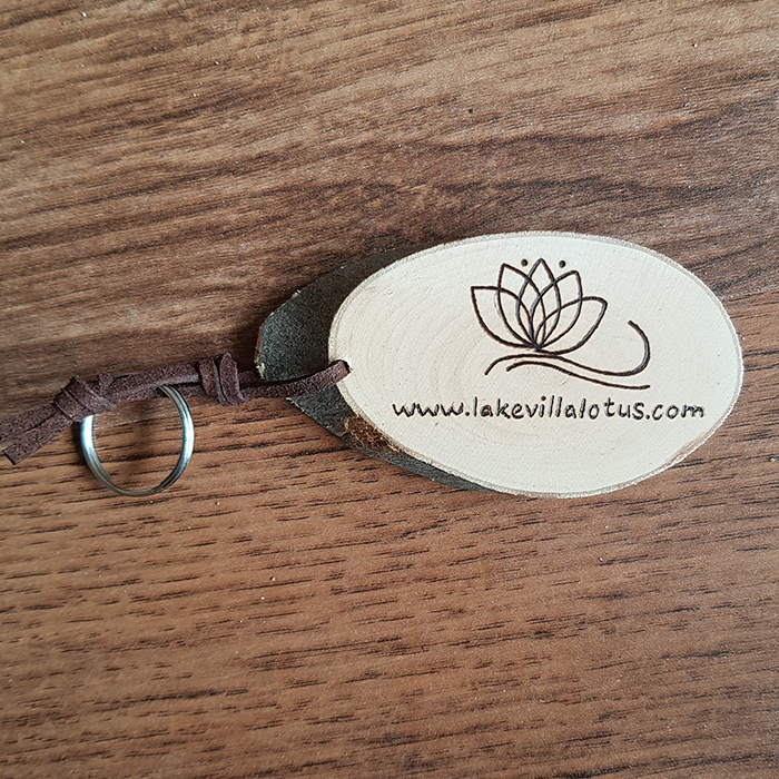 Houten sleutelhanger met logo en/of tekst - Afbeelding 4