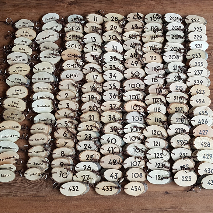 Houten sleutelhanger met logo en/of tekst - Afbeelding 5