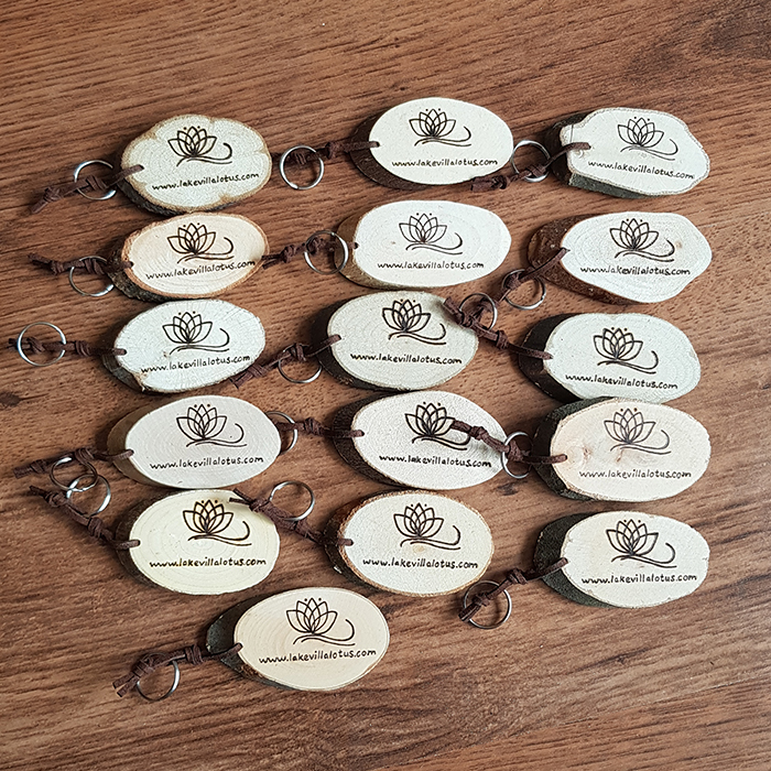 Houten sleutelhanger met logo en/of tekst - Afbeelding 7