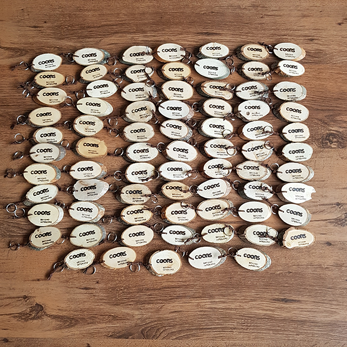 Houten sleutelhanger met logo en/of tekst - Afbeelding 8