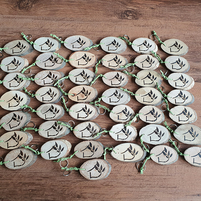 Houten sleutelhanger met logo en/of tekst - Afbeelding 11